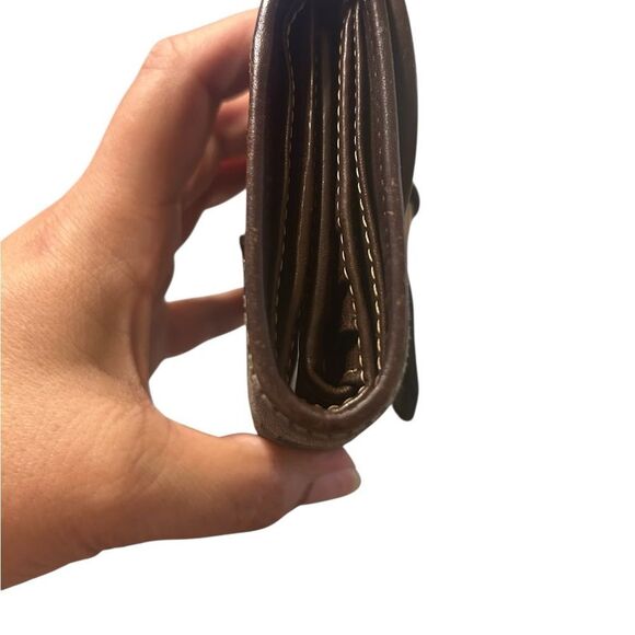 Dooney & Bourke Brown and Beige Bi-Fold Wallet - Picture 4 of 11